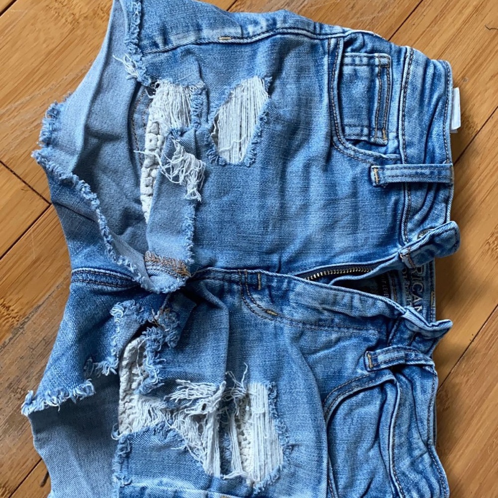 light wash jean shorts